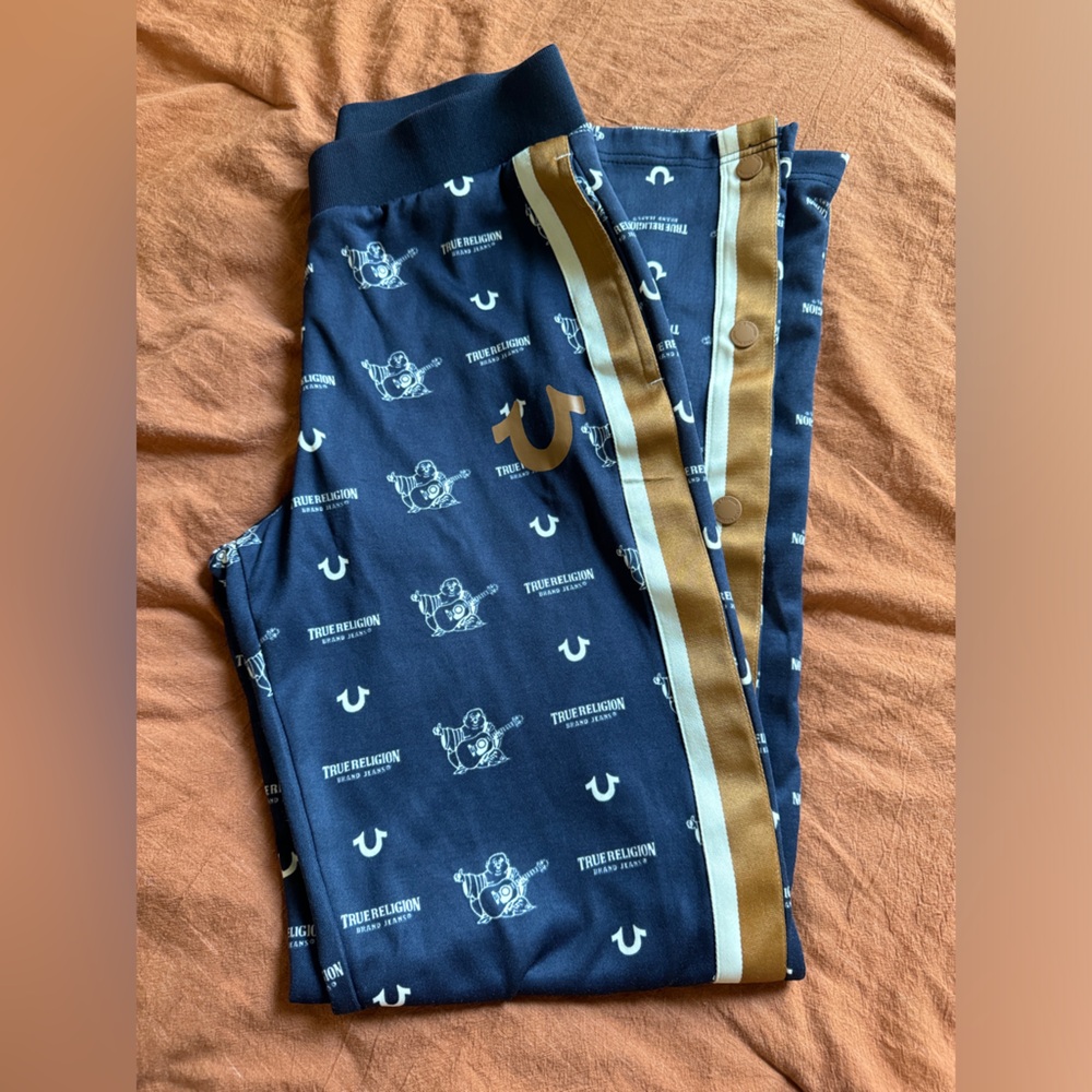 True Religion Wide Leg Track Pants